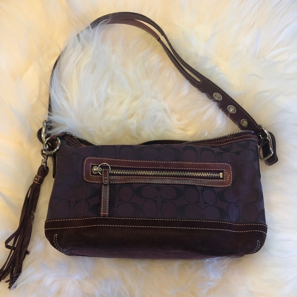 PLUM COACH SHOULDER BAG